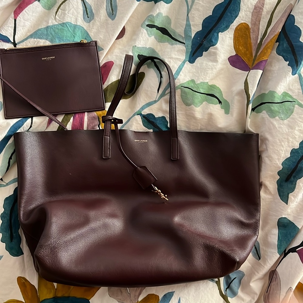 Yves Saint Laurent Burgundy Tote Bag